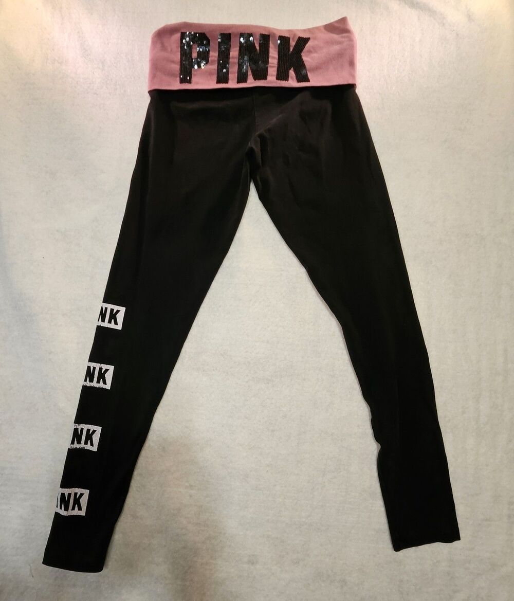 VS PINK Y2K Leggings with Sequins Size Small Yoga PANTS Good Condition RARE
